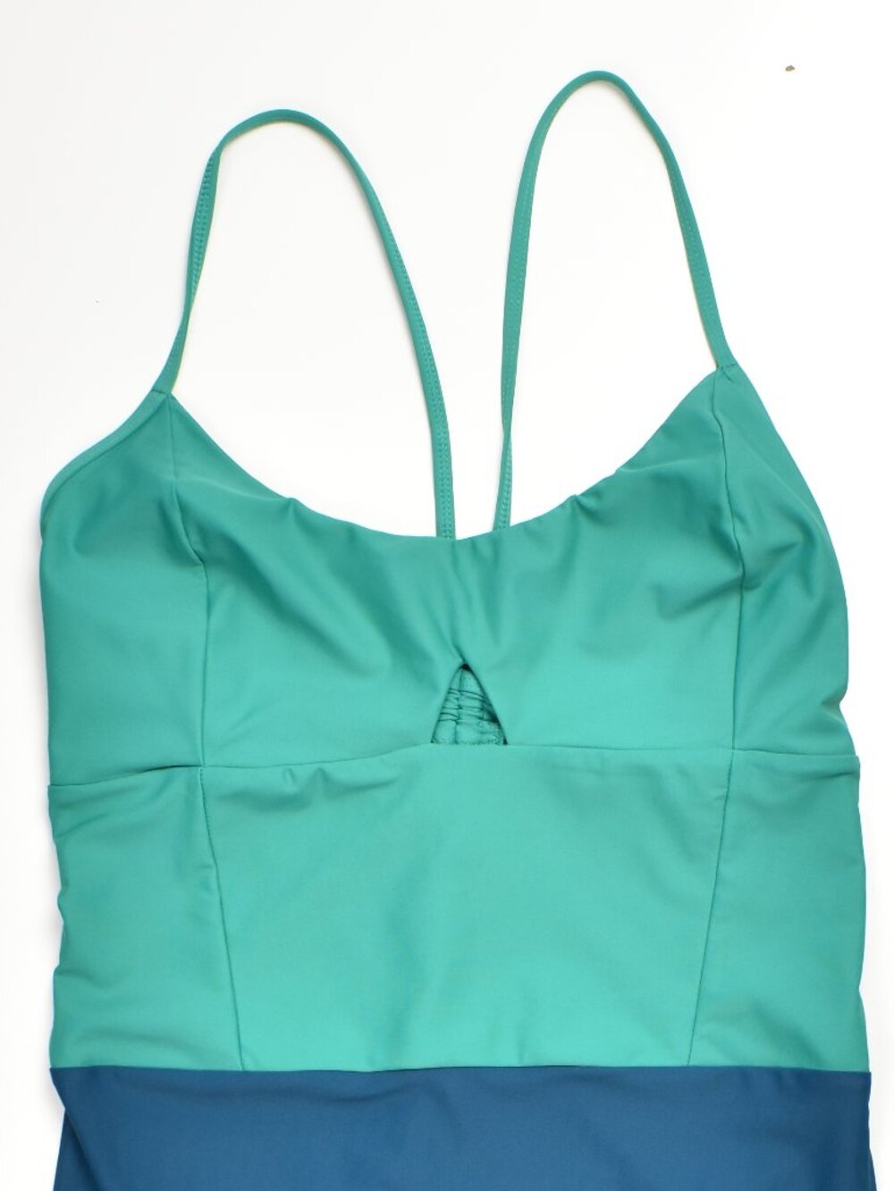 Summersalt The Swan Dive Teal Green Colorblock One-Piece Swimsuit - 10 - Picture 2 of 7